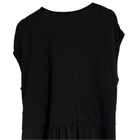 Lands End Petite Faux Wrap Dress Black Cap Sleeve Size 2X 20W-22W - Picture 8 of 11